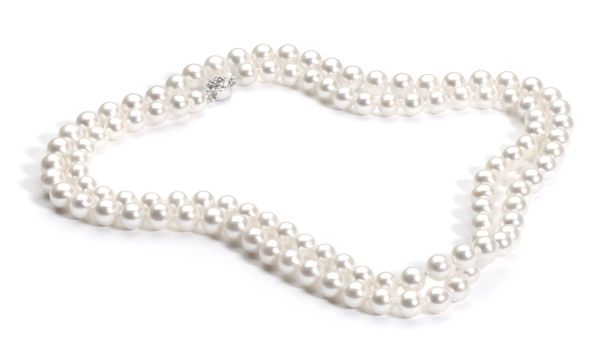 8-9 mm 35 in aaa certified white freshwater pearl necklace with